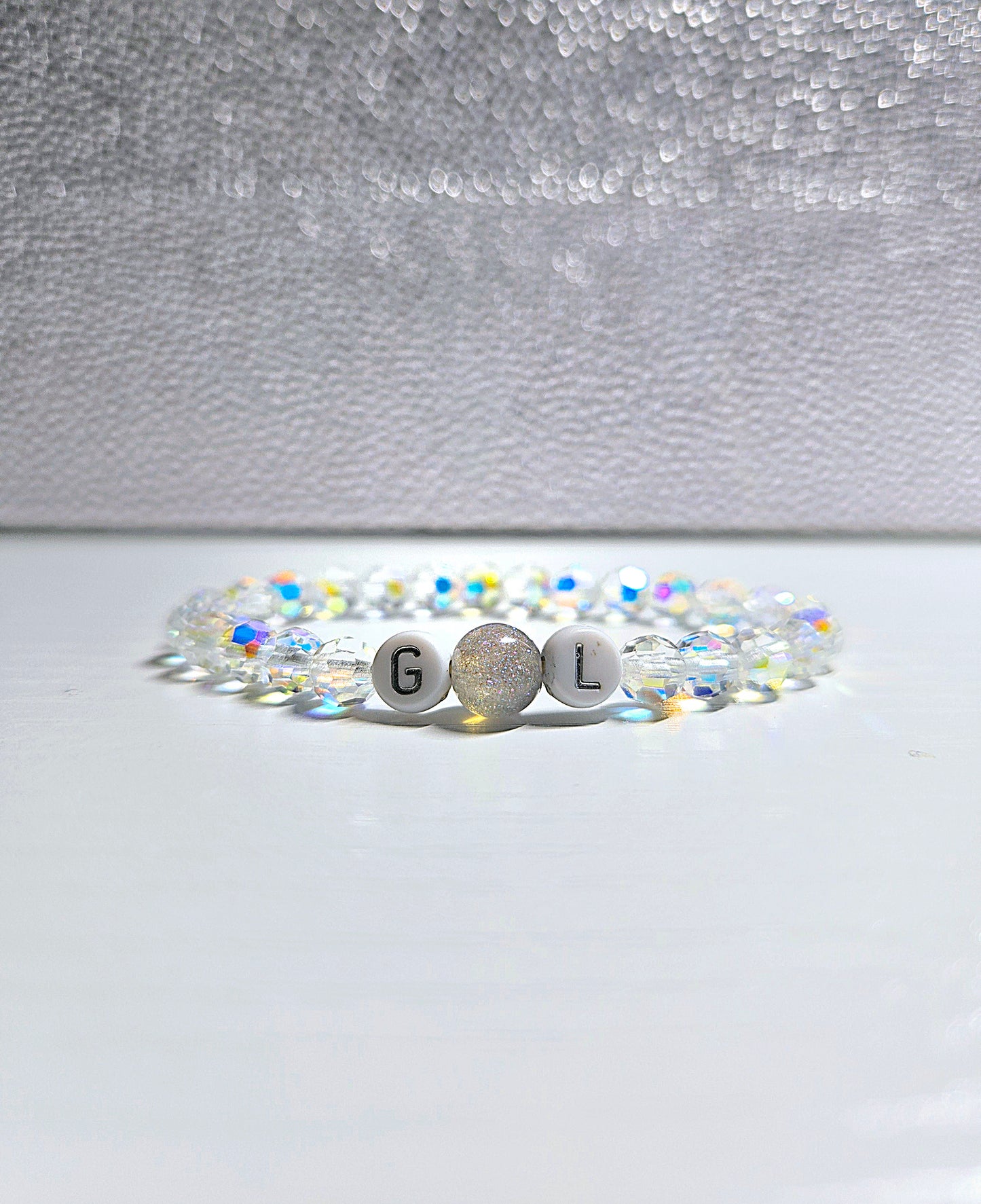 Personalised Round Preciosa Crystals Stretch Bead Bracelet