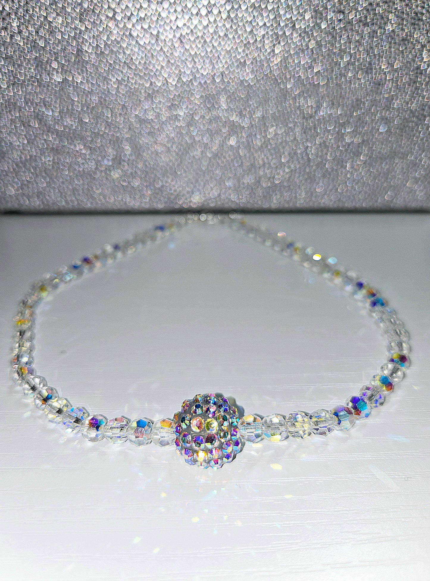 AB Round Preciosa Crystals Diamante Bead Necklace