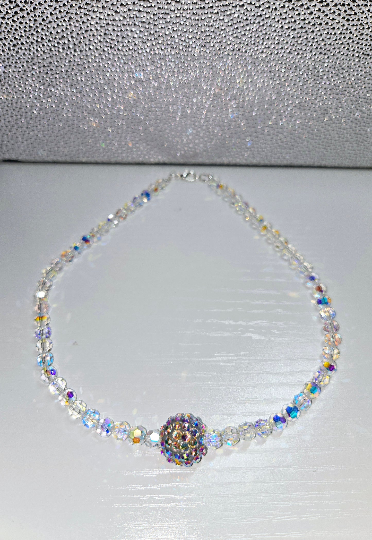AB Round Preciosa Crystals Diamante Bead Necklace