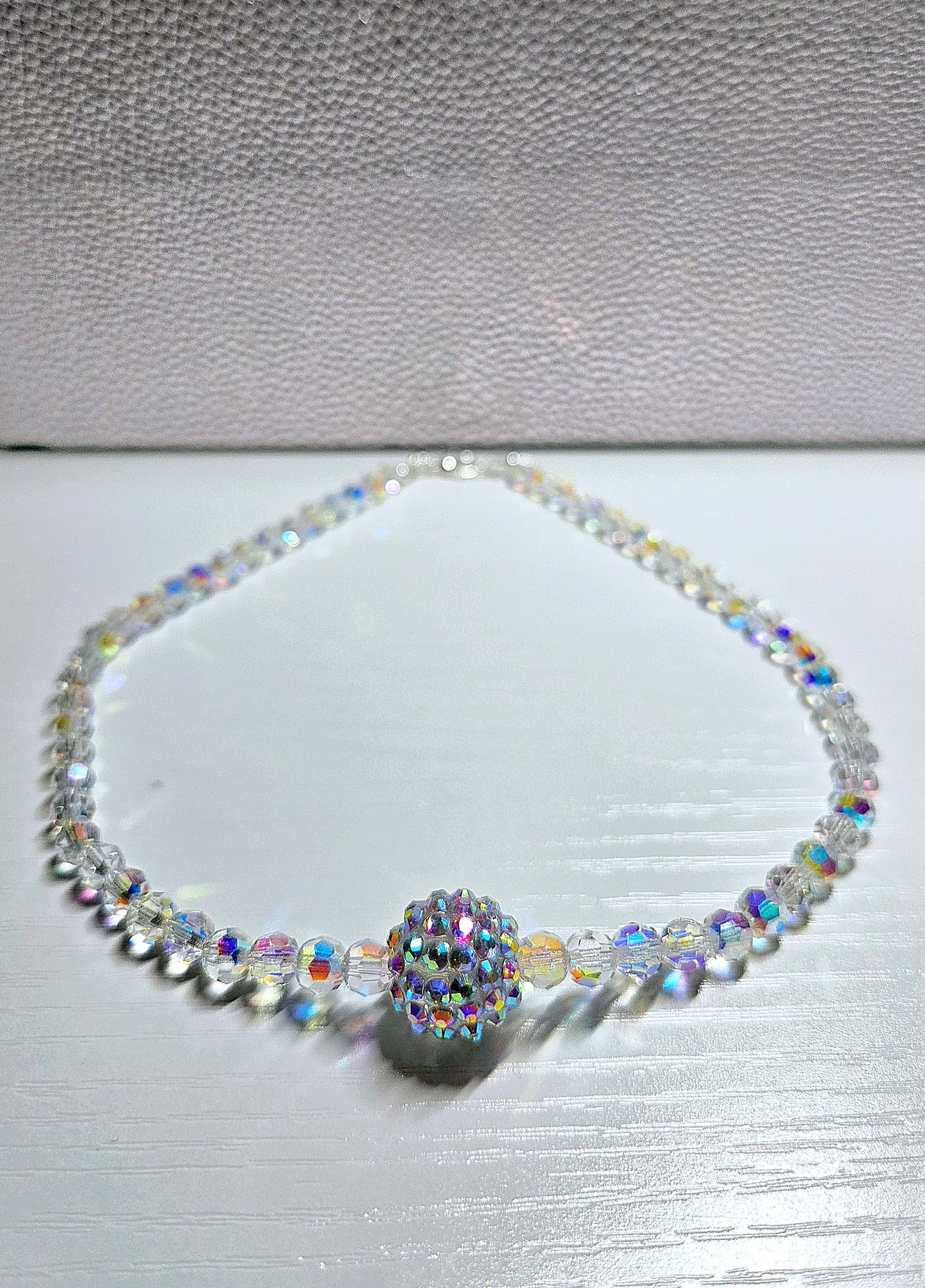 AB Round Preciosa Crystals Diamante Bead Necklace