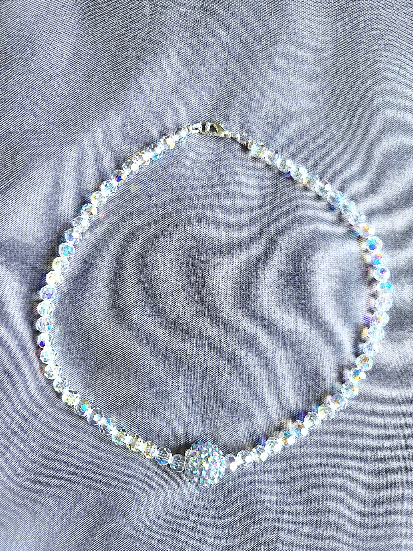 AB Round Preciosa Crystals Diamante Bead Necklace