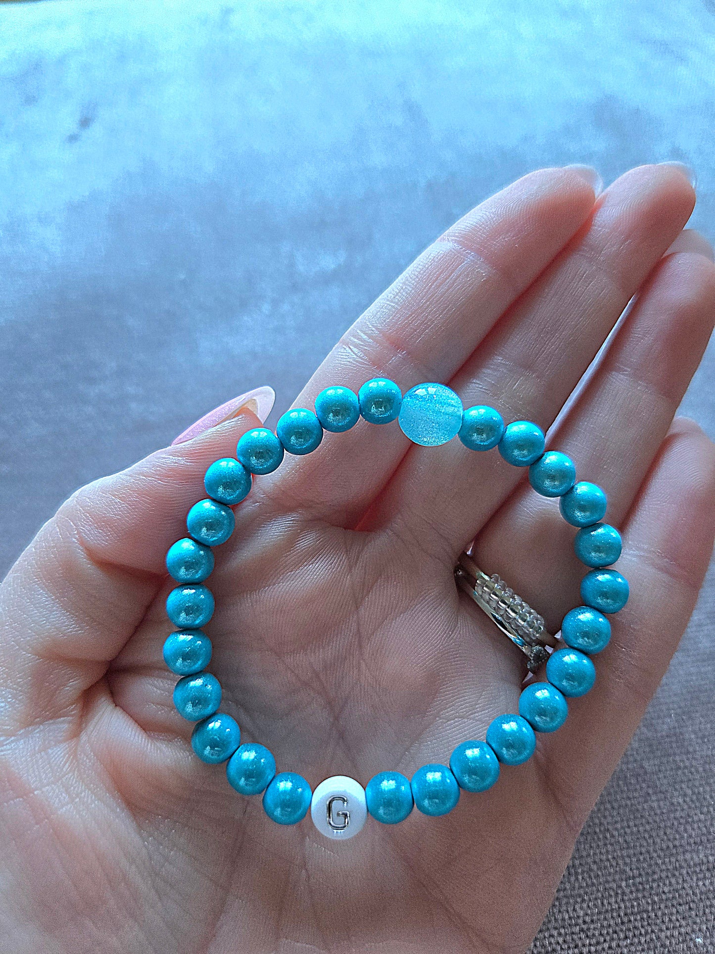 Personalised Initials Miracle Bead Stretch Bracelet