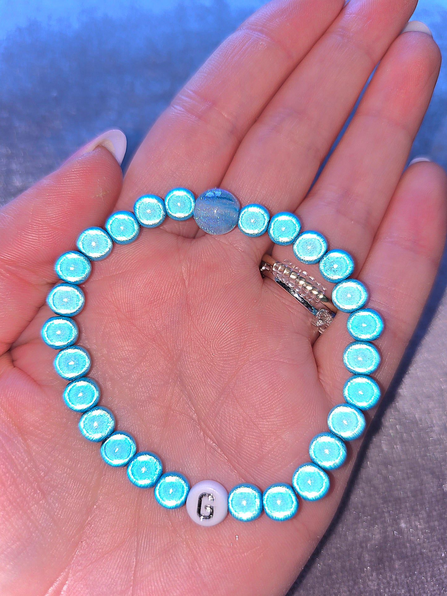 Personalised Initials Miracle Bead Stretch Bracelet