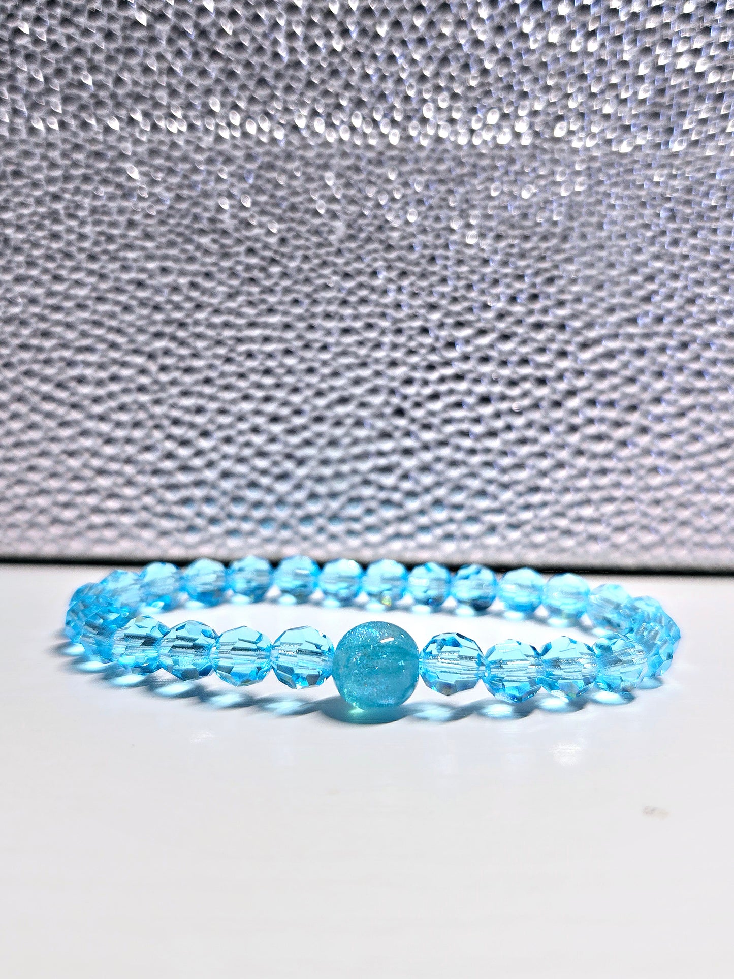 Personalised Round Preciosa Crystals Stretch Bead Bracelet