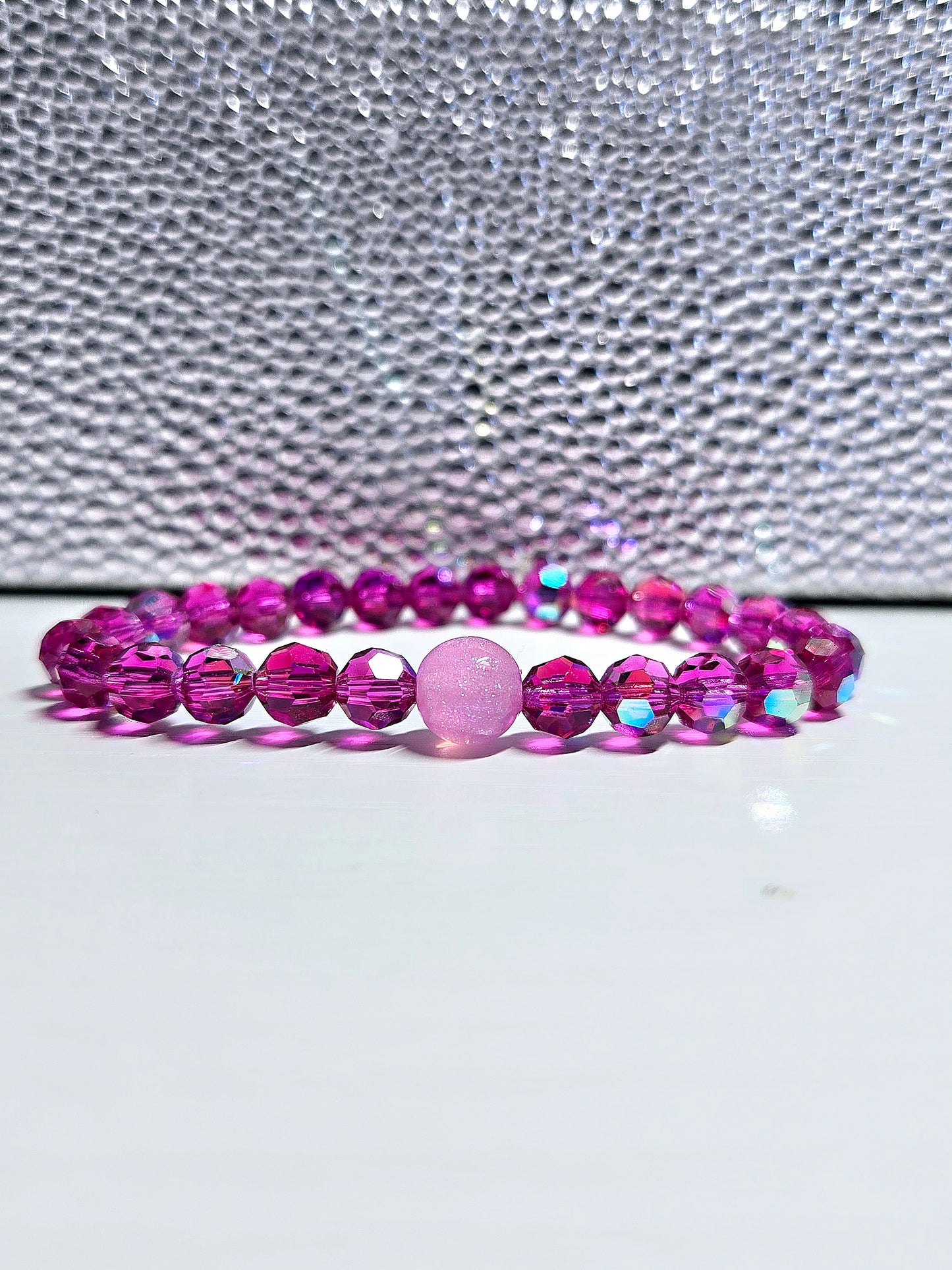 Personalised Round Preciosa Crystals Stretch Bead Bracelet