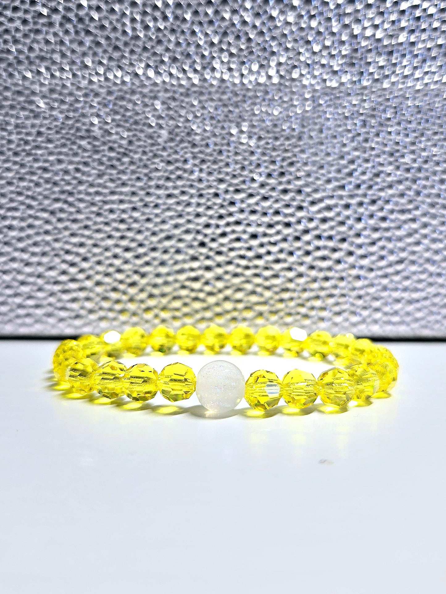 Personalised Round Preciosa Crystals Stretch Bead Bracelet