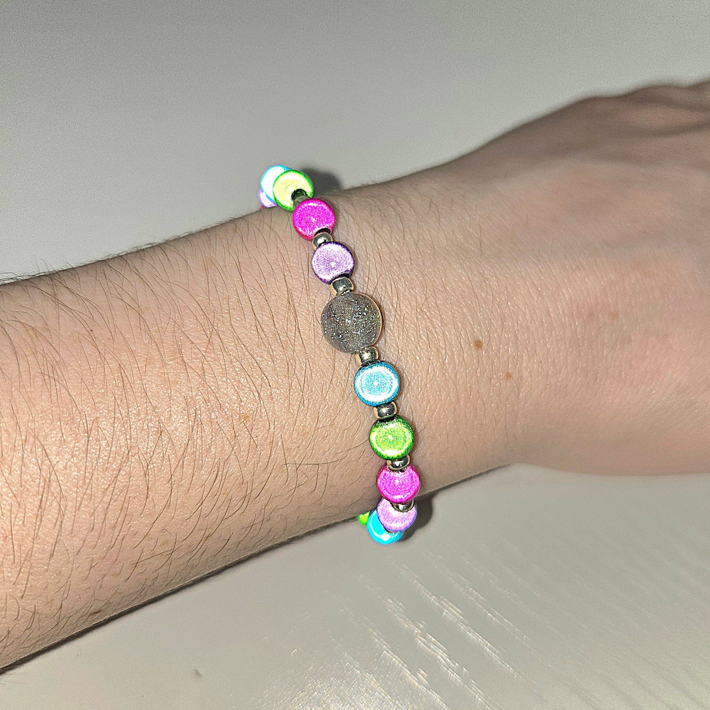 Rainbow Miracle Bead Stretch Bracelet