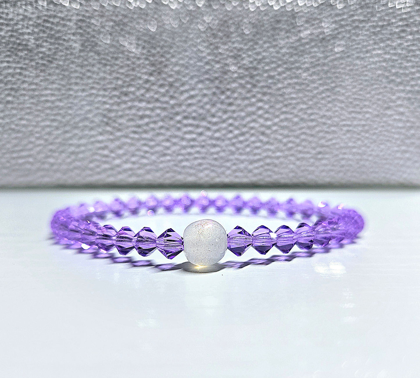 Personalised Initials Bicone Preciosa Crystals Stretch Bead Bracelet