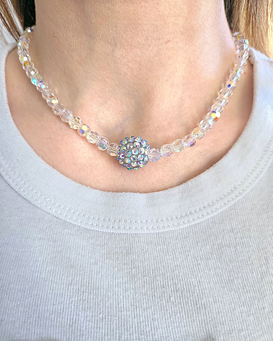 AB Round Preciosa Crystals Diamante Bead Necklace