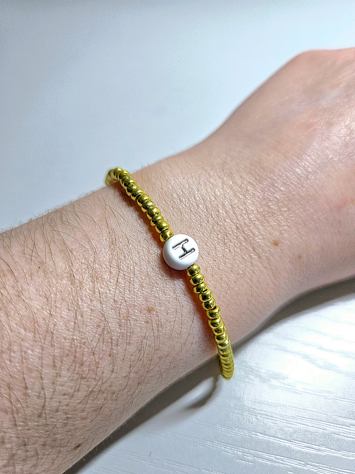 Personalised Initials Beaded Stretch Bracelet