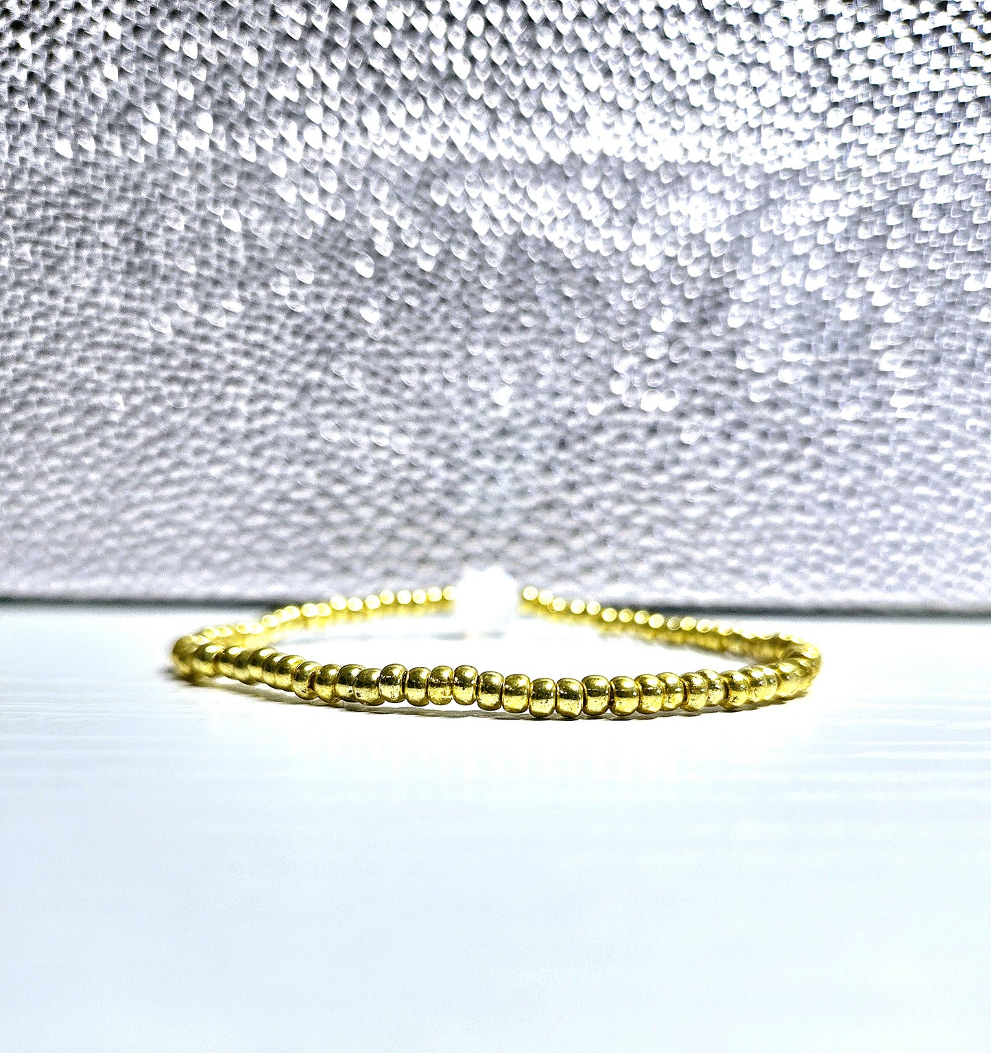 Personalised Initial Charm Beaded Stretch Bracelet