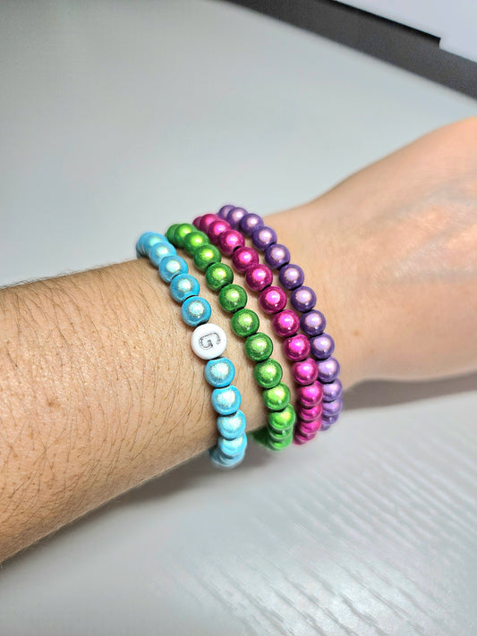 Personalised Initials Miracle Bead Stretch Bracelet