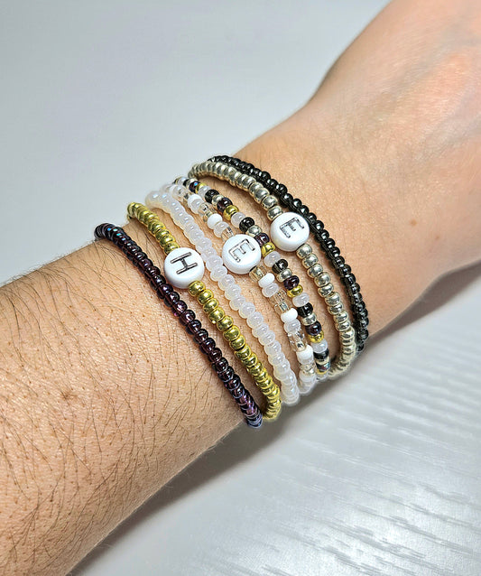 Personalised Initials Beaded Stretch Bracelet